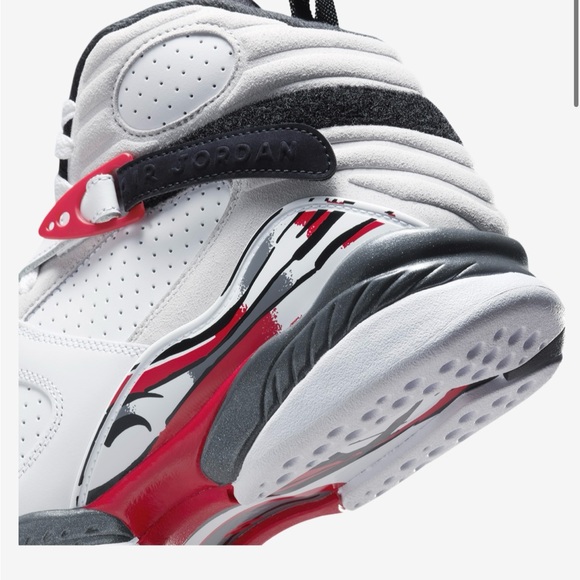 Nike Air Jordan 8 Retro White & Red Men's Sneakers Size US 9.5 EUR 43 Authentic - Picture 8 of 8